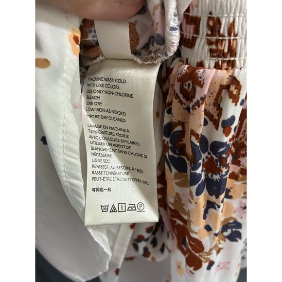 Free People "Run Free Blouse"-Floral Long Sleeve Size Large - Picture 8 of 8